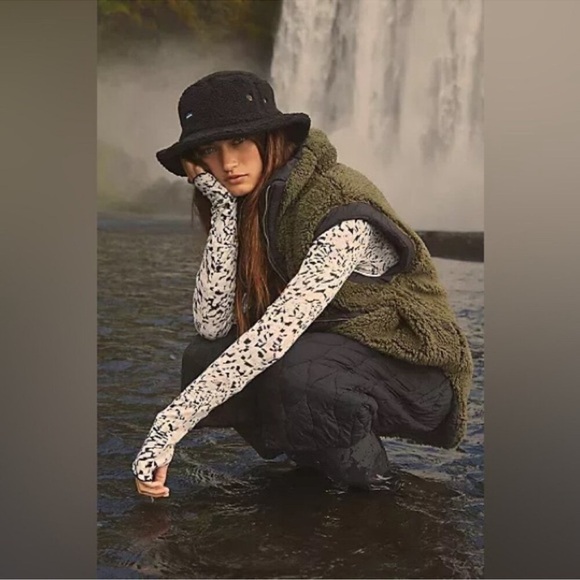 Free People Movement High Jump Top Womens Large Semi Sheer Boho Stretch Indie - Picture 2 of 13